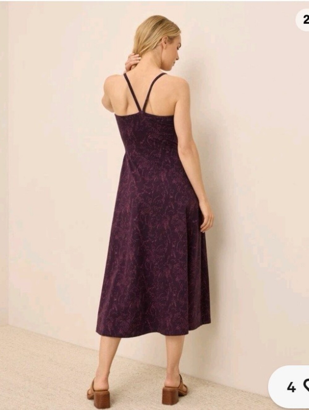 Pact Plum Organic Cotton Fit And Flare Open Back Maxi Dress Size XXXL - Picture 2 of 10